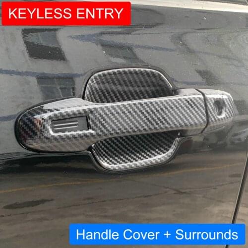 Door Handle Cover + Surrounds For 2019 2020 Subaru Forester Keyless Carbon Fiber
