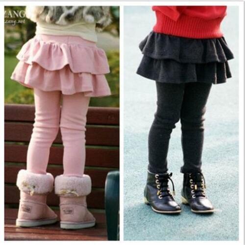 Hot Girl Leggings Children Baby Pants Kids Thick Warm Elastic Waist Skirt Pants Toddler Skinny Girl Leggings Cotton KZ28