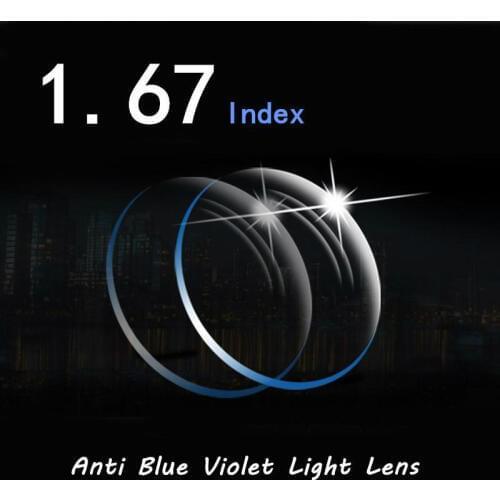 Viodream 1.67 Anti Blue Violet Light Lenses myopia reading Prescription Office Computer Worker smartphone Eyewear glasses lens