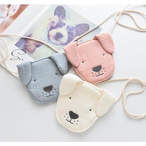 M264 Cartoon Lovely Child Bag Sweet Cute Dog Cotton Small Messenger Baby Bag