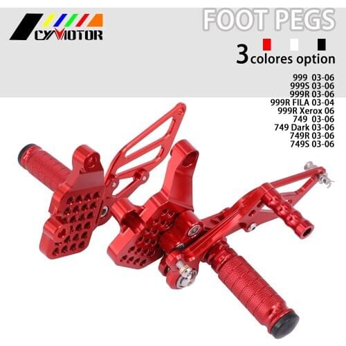 Motorcycle CNC Adjustable Foot Pegs Footpeg For Ducati 999 999S 999R FILA Xerox 749 Dark 749R 749S 2003 2004 2005 2006 03 04-06