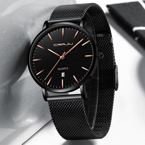 Men Watch Top Brand Luxury Calendar Stainless Steel Quartz Fashion Business Full Black Waterproof Watches Relogio Masculino