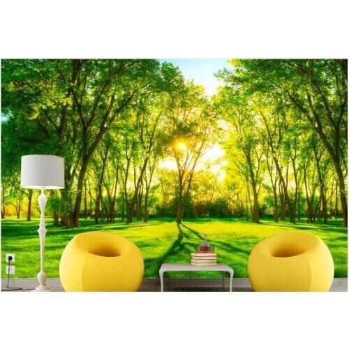 Custom murals photo 3d wallpaper Non-woven mural Nature scenery sunshine green trees painting 3d wall room wallpaper designs