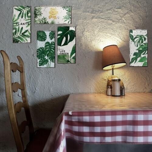 Nordic Plant Wall Sticker Living Room Decoration Sofa Restaurant Backdrop Decal Poster Stereo Mural Room Decoration