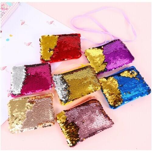 New Fancy Baby Sequins Wallets Coin Purse Change Wallet Kids Girls Lovely Pouch Glittering Clutch Bags Satchel Small Bag