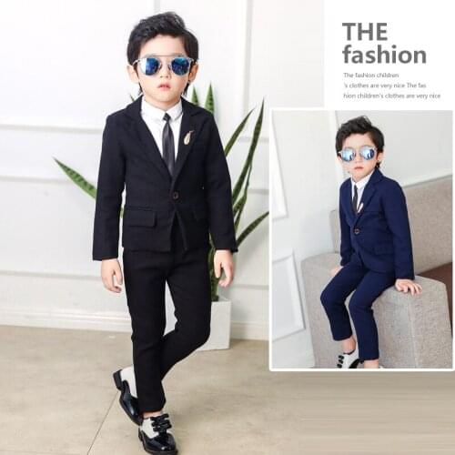 New Children Suit Baby Boys Suits Kids Boy Blazer Boys Formal Suit For Weddings Boys Clothes Set Jackets + Pants 2pcs 4-12Y