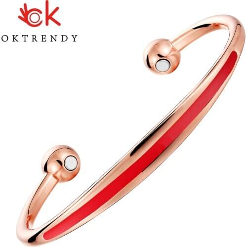 OKtrendy Enamel Handmade Romantic Copper Bracelet For Women Copper Cuff Bangle Charm Jewelry Lover Party Gift