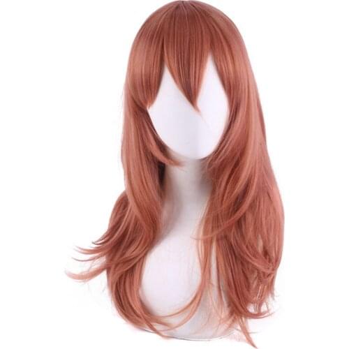 Anime Chainsaw Man Angel Devil Cosplay Wig dark Orange 50cm Long Heat Resistant Fiber Hair Role Play Wig