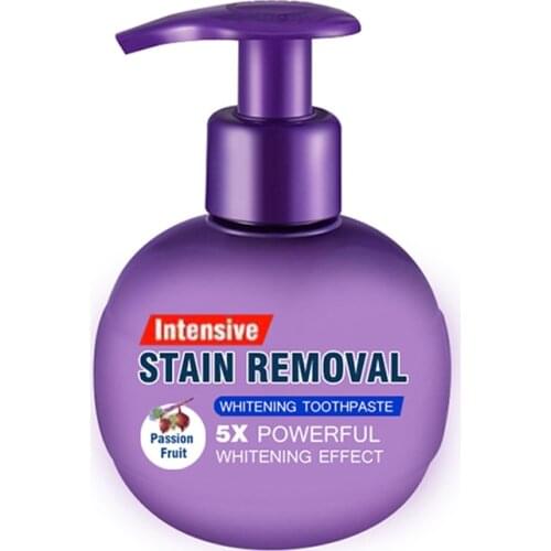 220g Stain Removal Teeth Whitening Press Toothpaste Fruit Oral Care Tooth Cleaning For Adults Blueberry/Passion Fruit