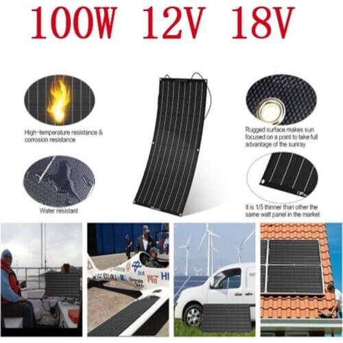Fire Prevention And Waterproof Flexible Solar Panel 100w 18v 32pcs 125mm*125mm Solarcell , For Car, Family Expenses, Camping