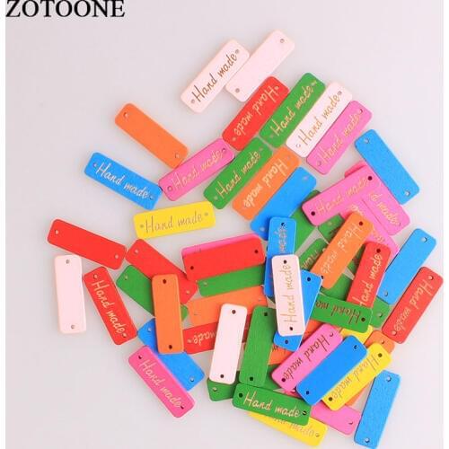 ZOTOONE Mix Color Rectangle Wooden Button Hand Made Wood Button Sewing Accessories For Clothes Handmade Scrapbooking Craft DIY