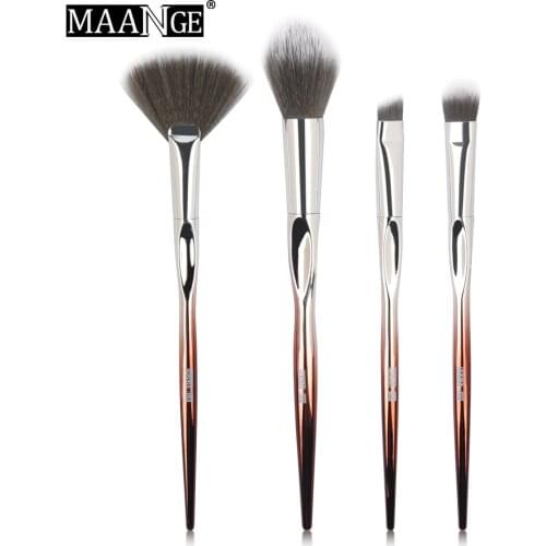 Factory direct sales MAANGE 4 three finger makeup brush set BLUSH EYE SHADOW BRUSH foundation new beauty tools sell well