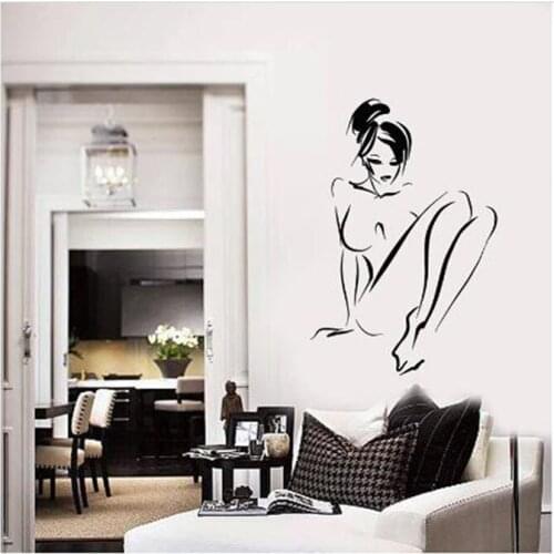 Sexy Girl Sticker Mural Naked Woman Vinyl Sticker Adult Bedroom Decoration Wall Sticker Sticker Waterproof and Moistureproof