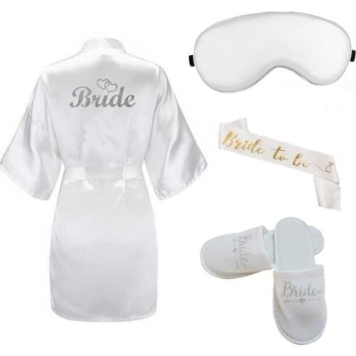 Silver Writing Bridal Wedding Robes Bride Bridesmaid Maid of Honor Women Party Robe Floral Bridal Party Gifts Get Ready Robes