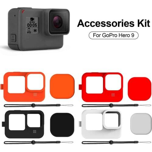 Camera Silicone Cover Camera Silicone Cover Set For GoPro Hero 9 Body Case Cover With Lens Cap Les Cover Camera Accessories Kit