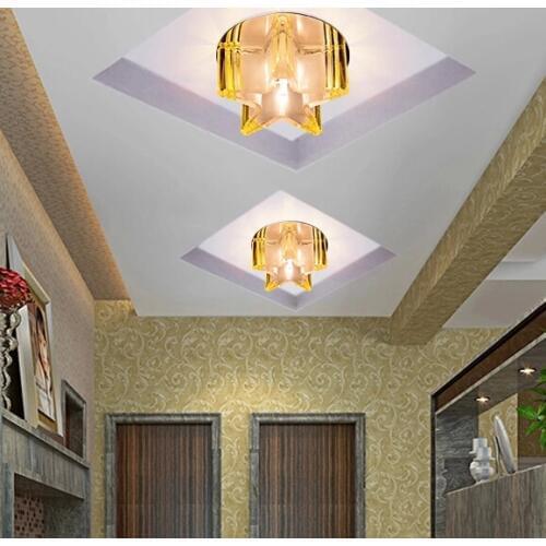 Modern yang singkat dipimpin kristal Ruang tamu pencahayaan tempat lampu balkon koridor untuk chandelier rumah Abajur 220-240V