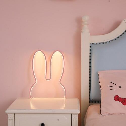 Rabbit Night Lights USB Powered LED Lamp Cute Animal LED Night Lamp For Kids Baby Beside Table Lamp Bedroom Holiday Gifts