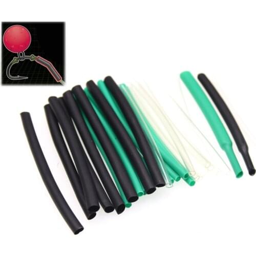 6Packs 50pcs 5cm 1.5mm-3.5mm Saltwater Fishing Rigging Shrink Tube Heating Shrink Tube Fishing Accessory Clear Black Green Color