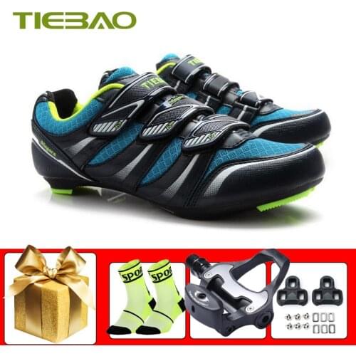 Tiebao Professional Road Cycling Shoes Add Pedals Unisex Sapatilha Ciclismo Breathable Self-locking Men Bicycle Riding Sneakers