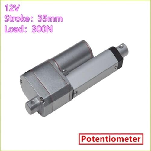 Only 2PCS ! 12V 35mm Stroke Mini Type Linear Actuator 300N Load With 29mm/s Speed Linear Actuator Potentiometer