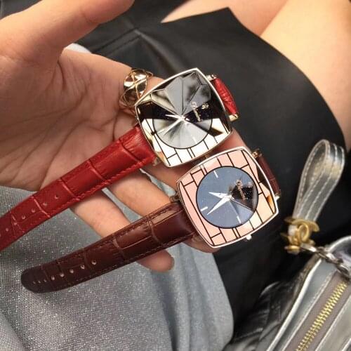 Vintage Fashion Geometric Women Square Neutral Watches Multi Faceted Glass Crystal Wrist watch Quartz Stripes Watch Waterproof