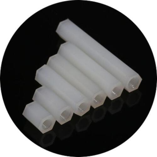 100Pcs Female Hexagonal Nylon Internal Screws Through Hole Pillars Column Nuts M3*11/12/13/14/15mm