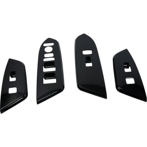 Carbon Fiber Door Armrest Window Lift Switch Button Cover Trim Protector Fit For Honda CR-V 5th 2017 2018 2019 Accessories