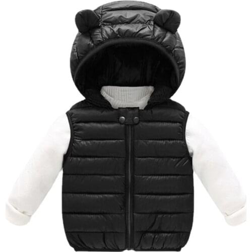 2021 Girls Boys Hooded Vests Childrens School Clothes Parent-Child Clothing Winter Baby Kids Waistcoat Outerwear Warm Jacket