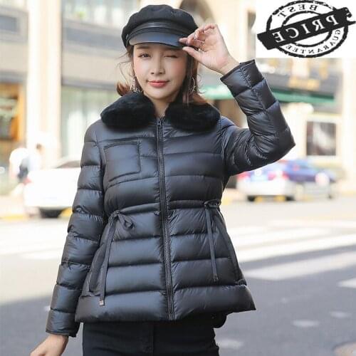 Jacket Winter Down Women Warm 20% White Goose Down Coat Female Real Rex Rabbit Fur Clothes 2021 Thick Overcoat Hiver M20a