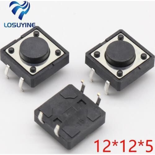 30pcs/lot 12x12x5MM 4PIN SMT G82 Tactile Tact Push Button Micro Switch Self-reset DIP Top Copper Free Shipping