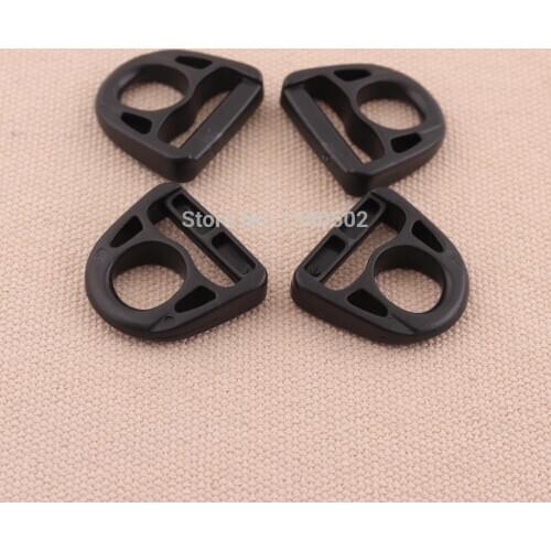 30pcs/lot top quality Durable D ring black color plastic buckle for bag strap webbing 13/19mm