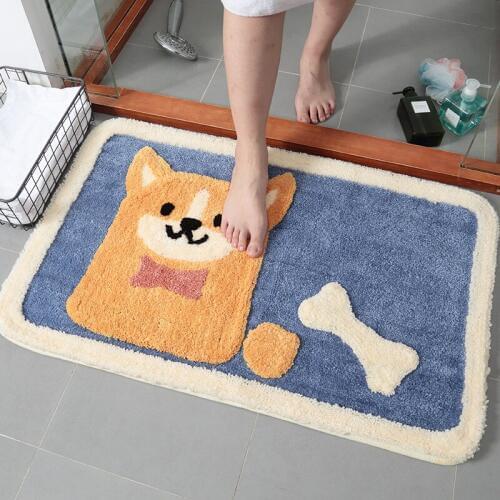 3D Dog Child Carpet Living Room Bedroom Animal Printed Flocking Hallway Floor Rug Kitchen Floor Mat Entrance Doormats
