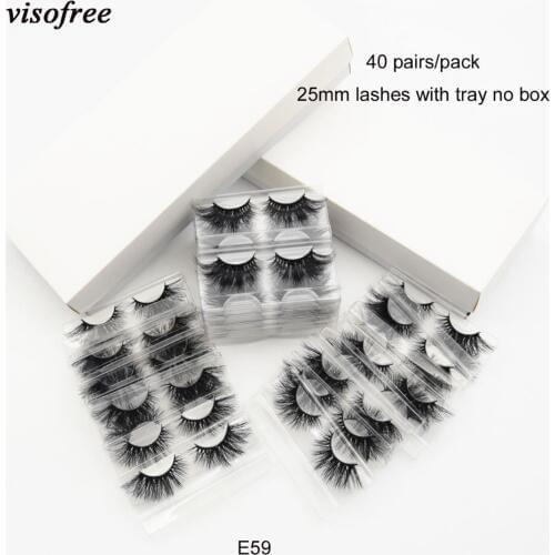 40 pairs/lot visofree 25mm lashes makeup 3d mink eyelashes 100% cruelty-free full volume dramatic lashes mink eyelashes E59