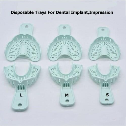 Sets Dental Implant Disposable Plastic Impression Trays Set Large Middle Small Rim Lock
