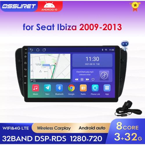 2 DIN Android Car Radio for Seat Ibiza 6j 2009 2010 2012 2013 GPS Navigation Radio Audio Stereo Car Multimedia Player