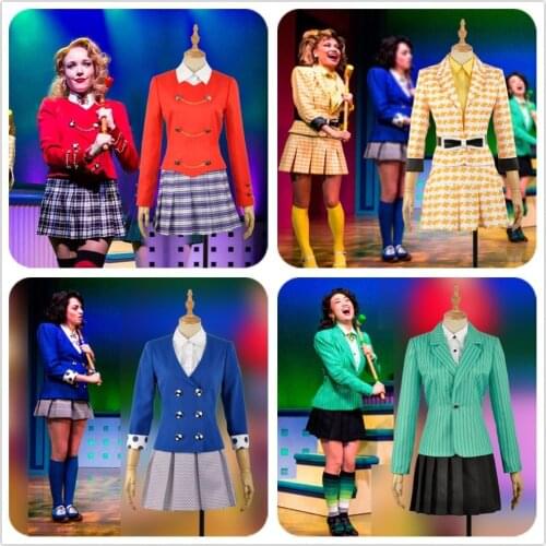 Heathers The Musical Rock Chandle McNamara Veronica Duke Cosplay Costume Girl Stage Dress Halloween Homecoming School Uniform