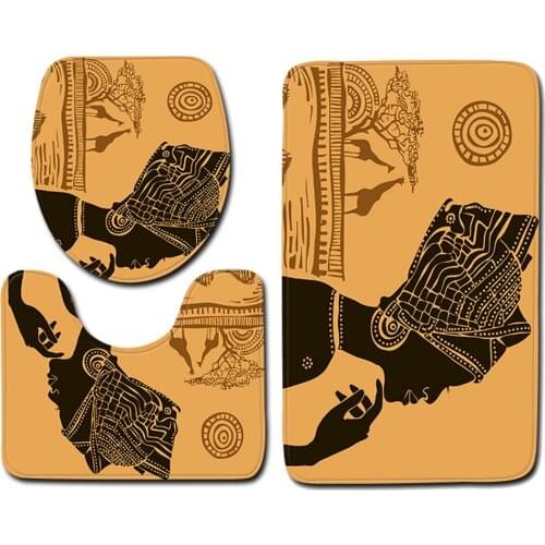 Modern Style Bath Mat And Shower Curtain Set Memory Foam Toilet Bath Rug Absorbent Foot Mat Anti Slip Bathroom Carpet