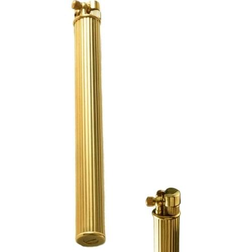 Overlength Thin Cylinder Lengthen Brass Gasoline Lighter 167*17*17mm 117g