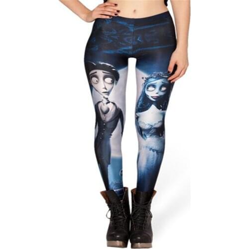 Hot! Autumn Custom Lddies Fitness CORPSE BRIDE LEGGINGS Digital Printed Milk Vintage Plus Size Pants For Women Leggings