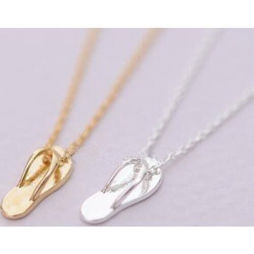 Fashion slippers pendant necklace, personality splint slipper pendant necklaces wholesale