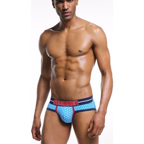 SEEINNER Brand Low Waist Sexy Star Men Underwear Briefs Gay Penis Pouch Wonderjock Men Bikini Brief panties Man Sleepwear Cotton