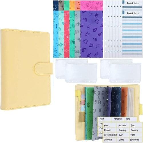 Budget Storage Binder PU Leather Cash Envelope System Set,for Storing Cash, Coins, Checks, Receipts, Cash Handling