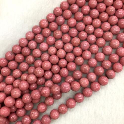 Natural Genuine South Africa Red Pink Rhodonite Rose Stone Round Jewellery Loose Ball Beads 6mm 8mm 10mm 12mm 15" 05564