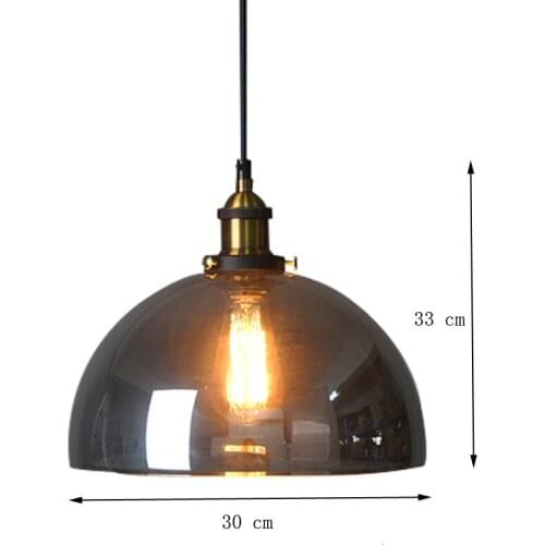 Semicircle Pendant Light With Clear Glass Lampshade For Indoor Used, Half-globe Industrial Ceiling Lamp luminaire suspendu