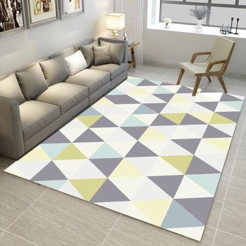 Anti-slip Carpets Geometric Printed Sofa Area Rugs Rectangle Stripe Floor Mat Bedroom Mats Living Room Hotel Home Decor