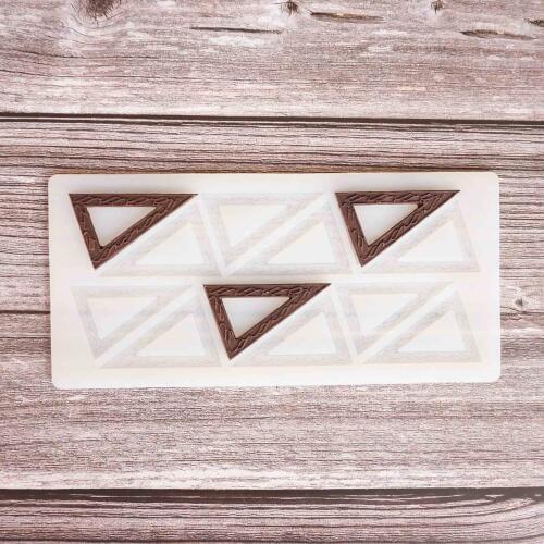 Hollow triangle Shape Chocolate Stencil Mold Cake Decorating Silicone Mold Transfer Sheet Baking Chablon DIY Chocolate Dessert G