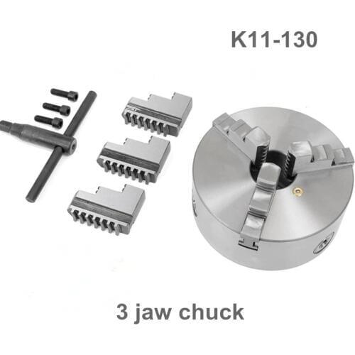 RU Delivery 3 Jaw K11-130 Lathe Chuck Self-Centering 5" K11 130 Hardened Steel for Drilling Milling Machine Wrench and Screws