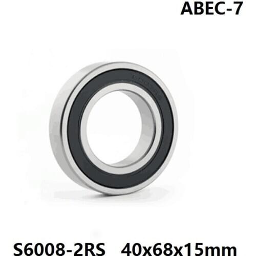 S6008-2RS S6008 2RS 40x68x15 mm ABEC-7 Stainless Steel hybrid Si3n4 ceramic bearing for fishing reel 40*68*15 6008 6008RS