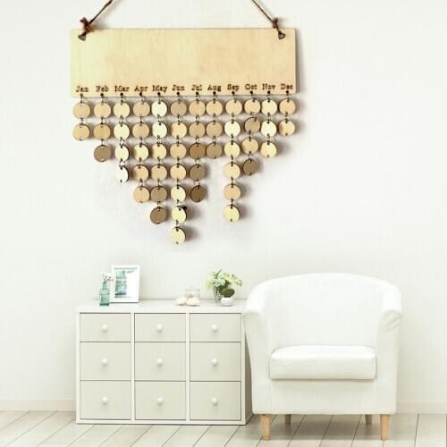 Family and Friends Wooden Birthday Reminder Calendar Birthday Tracker Wall Hanging Plaque Board Sign DIY Home Decoration Gifts