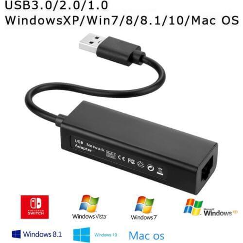100Mbps USB 3.0 Ethernet Network Card For Nintendo Switch/ For Wii/For WiiU Lan Connection Adapter